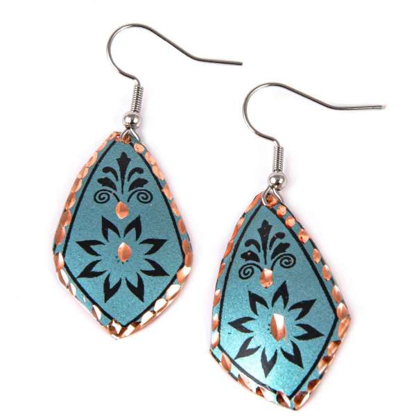 Hand-Textured Copper Earrings – Painted in Assorted Colors