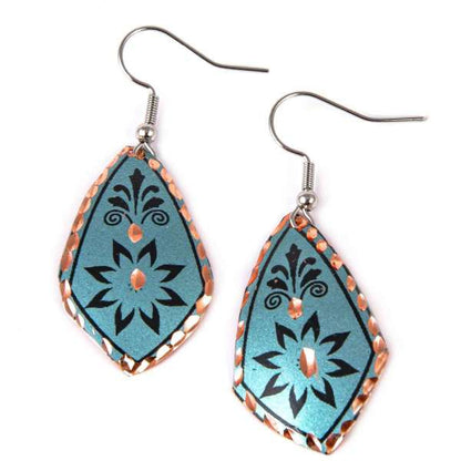 Hand-Textured Copper Earrings – Painted in Assorted Colors
