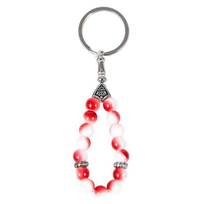 Polished Beaded Elastic Keychains