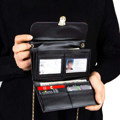Stylish Woven Tapestry Purse/Wallet with Detachable Shoulder Chain