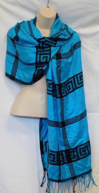 Greek Key Cashmere Feel Scarf