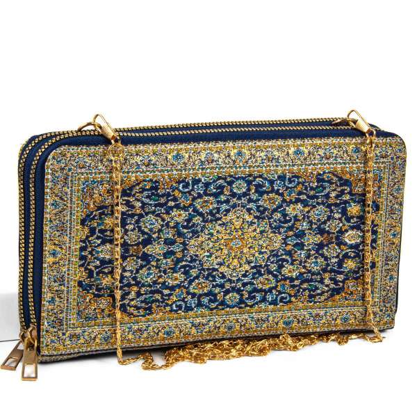 Chic Woven Fabric Purse/Wallet with Traditional Embroidery