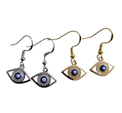 Evil Eye Zirconia Earrings – Gold or Silver Plated