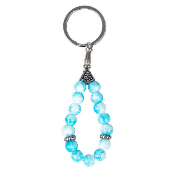 Polished Beaded Elastic Keychains