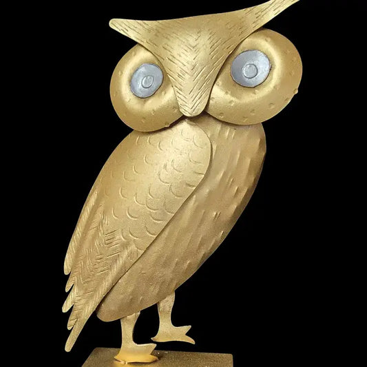 Handmade Wrought Iron Owl – Imported from Crete with Stand