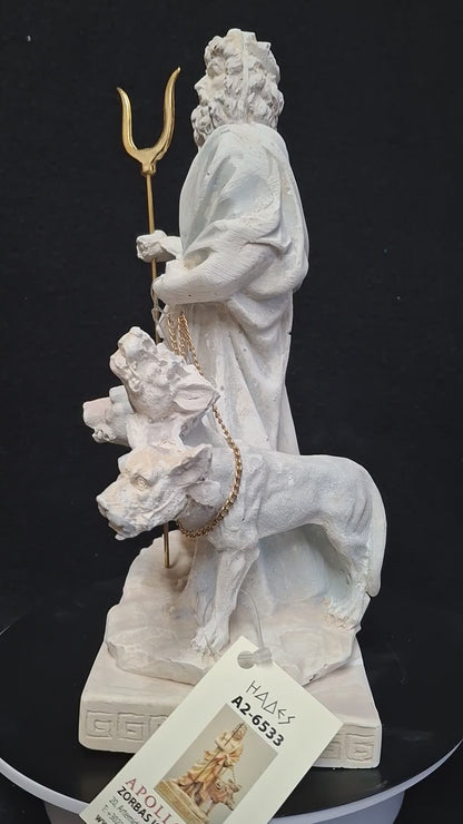 Alabaster Statue of Hades with Cerberus – 10"