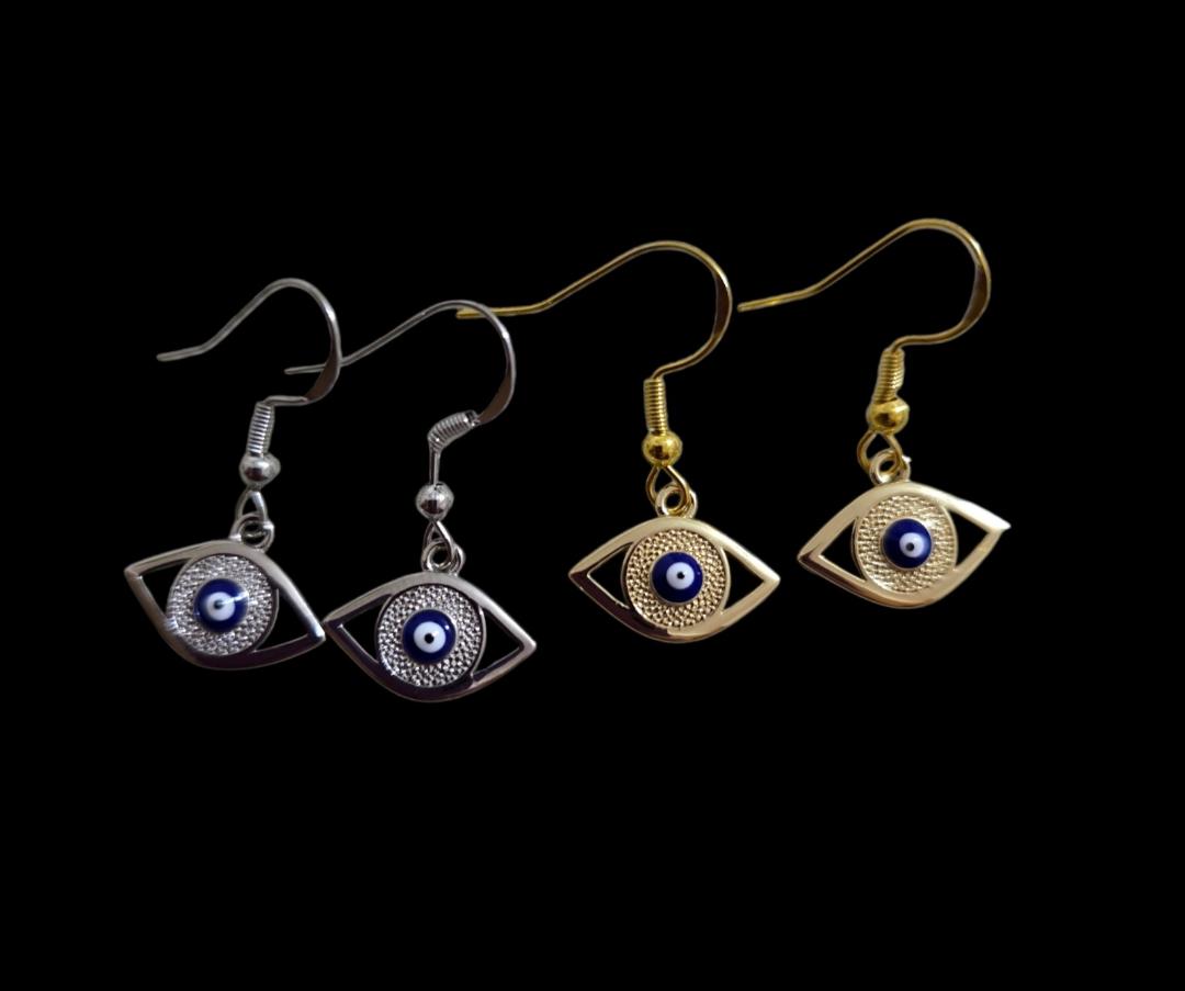 Evil Eye Zirconia Earrings – Gold or Silver Plated