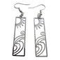Stainless Steel Sun & Waves Rectangular Earrings