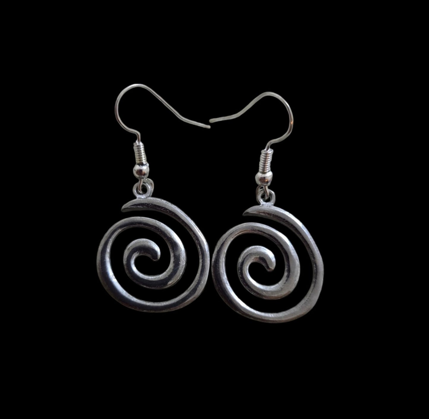 Spiral Pendant Earrings – Stainless Steel or Gold Plated