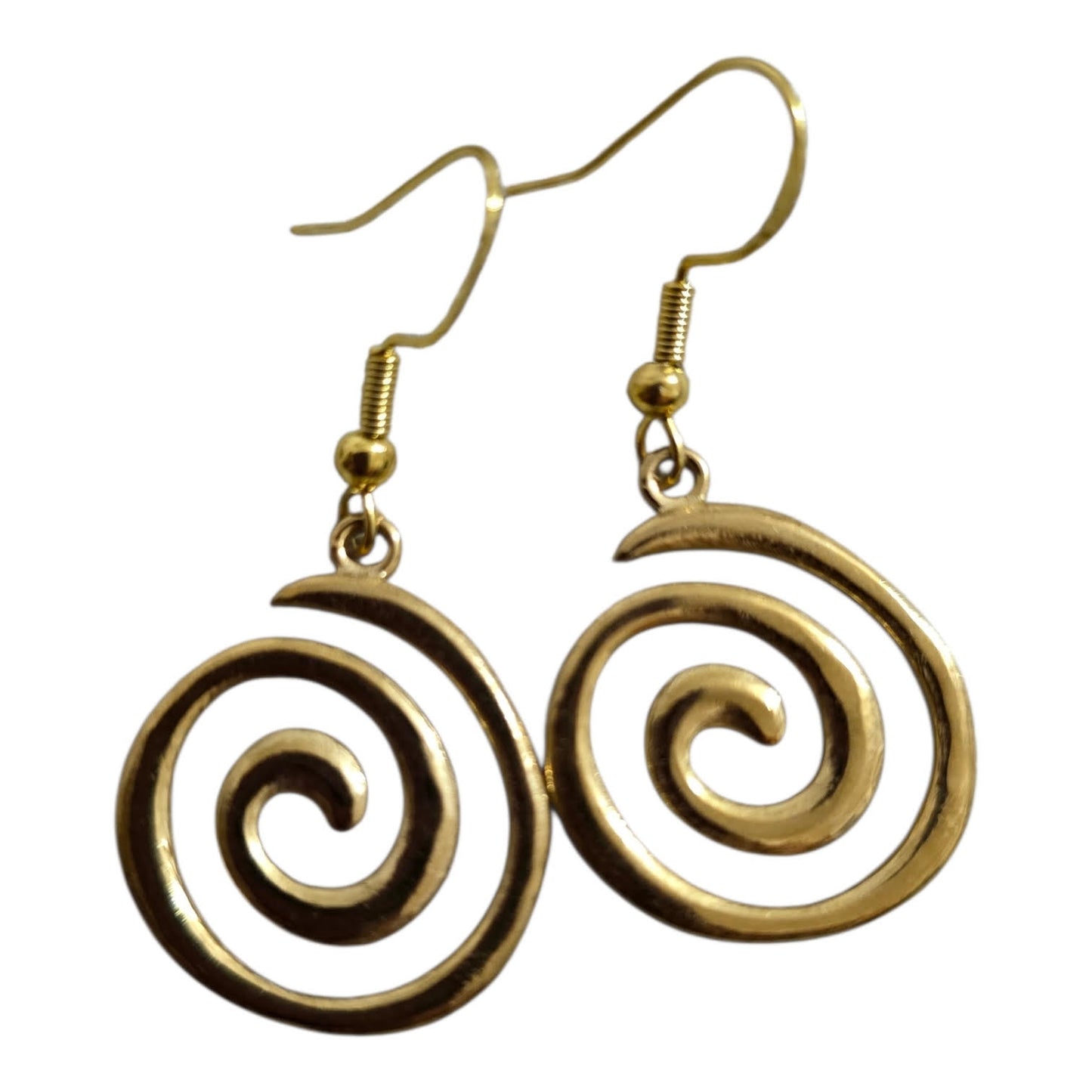 Spiral Pendant Earrings – Stainless Steel or Gold Plated