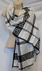 Greek Key Cashmere Feel Scarf